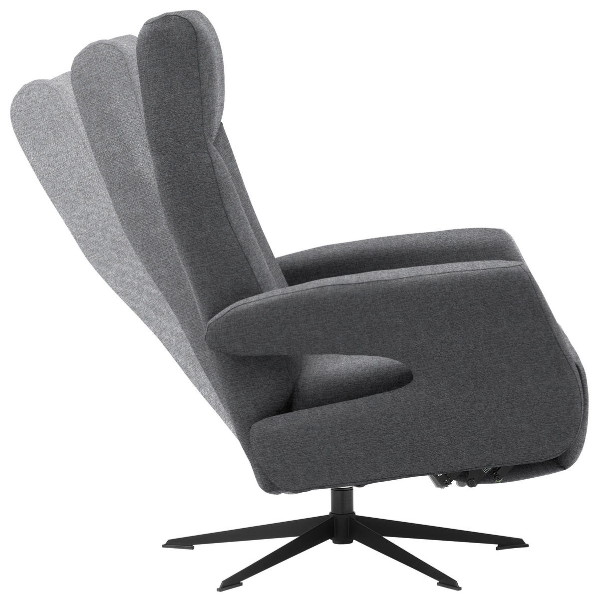 RELAXSESSEL in Textil Grau  - Schwarz/Grau, Design, Textil/Metall (74/105/82cm) - Welnova