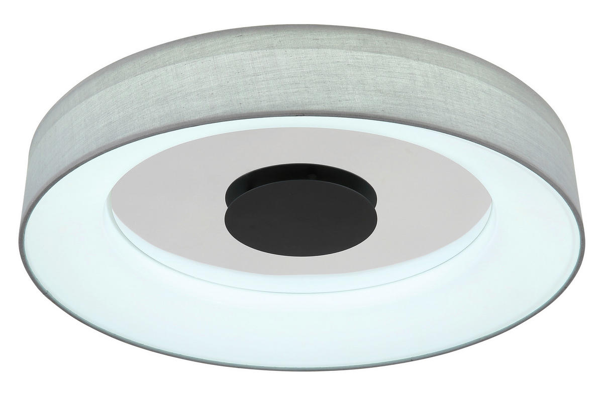 LED-DECKENLEUCHTE 40 W  46,8/9,8 cm    - Chromfarben/Weiss, Trend, Kunststoff/Textil (46,8/9,8cm) - Globo