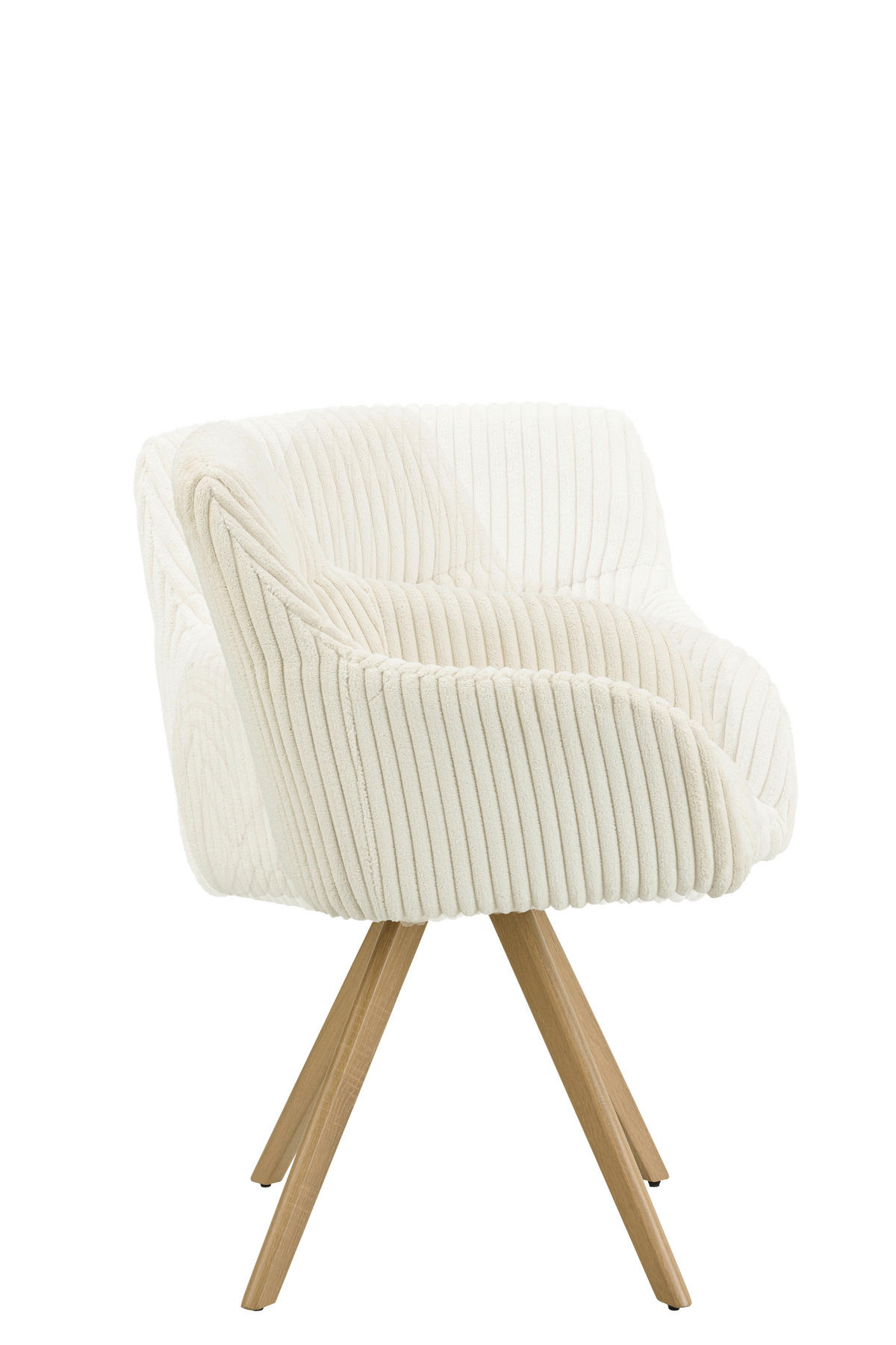 ARMLEHNSTUHL , Sitzfläche 180° drehbar , Cord  - Eichefarben/Beige, MODERN, Holz/Textil (56/88/60cm) - MID.YOU