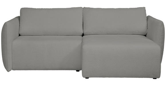 ECKSOFA Greige Jersey Rückenkissen, Bettkasten, Schlaffunktion, Rücken echt, Liegefläche im Originalstoff  - Greige/Schwarz, KONVENTIONELL, Kunststoff/Textil (238/148cm) - Carryhome