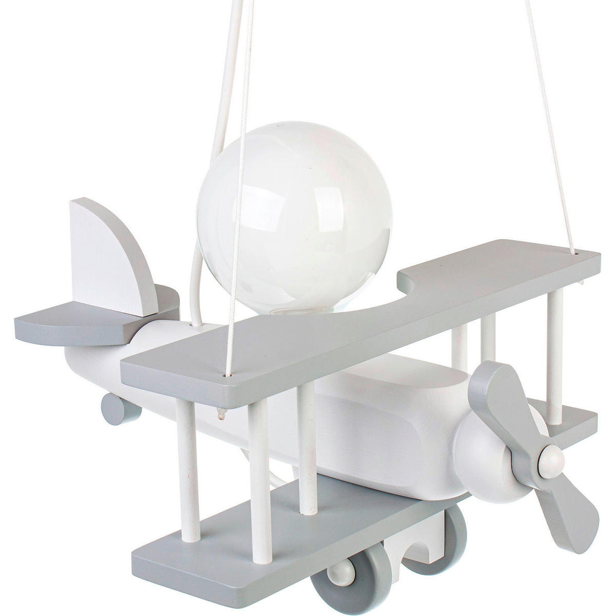 KINDERHÄNGELEUCHTE 29/31/75 cm   - Weiß/Grau, KONVENTIONELL, Holz (29/31/75cm)