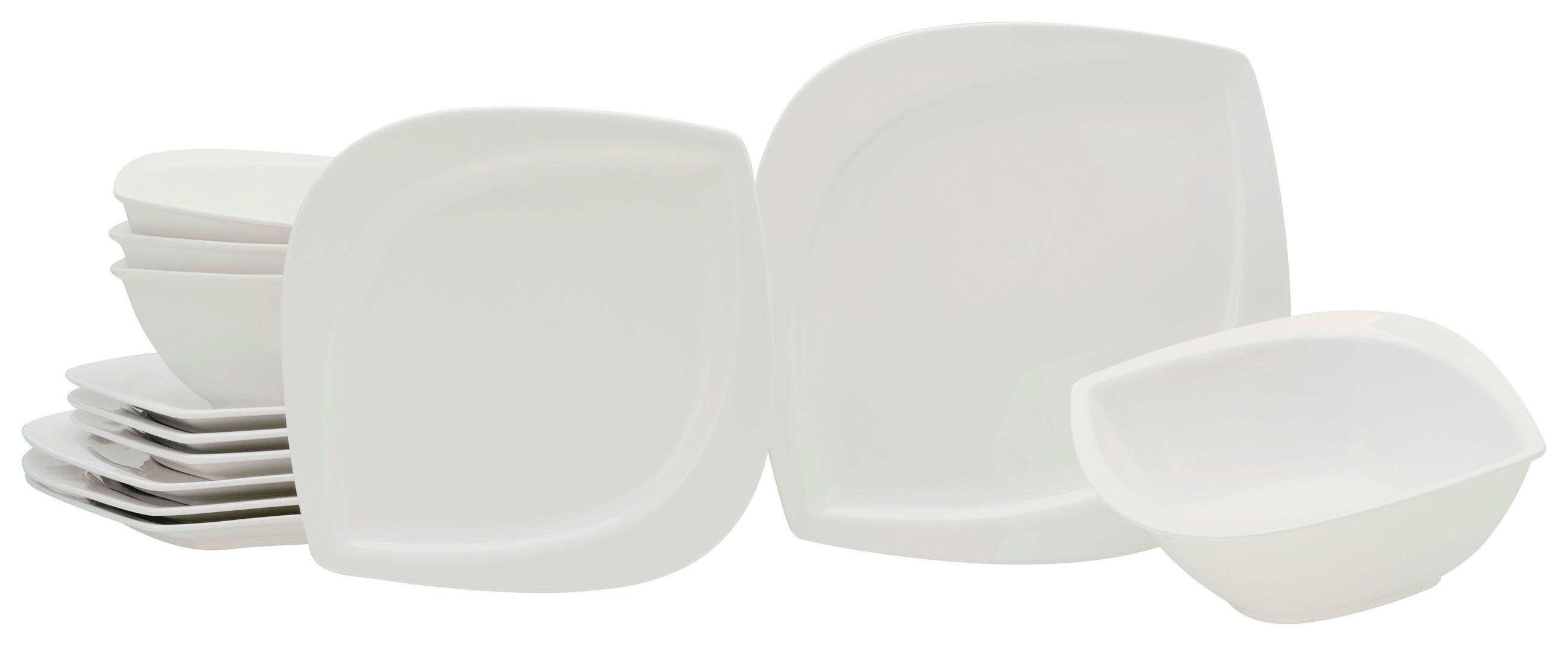 TAFELSERVICE Weiß Melbourne 12-teilig  - Weiß, Basics, Keramik - Creatable
