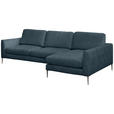ECKSOFA Dunkelgrau Chenille  - Dunkelgrau/Silberfarben, KONVENTIONELL, Textil/Metall (284/143cm) - Carryhome