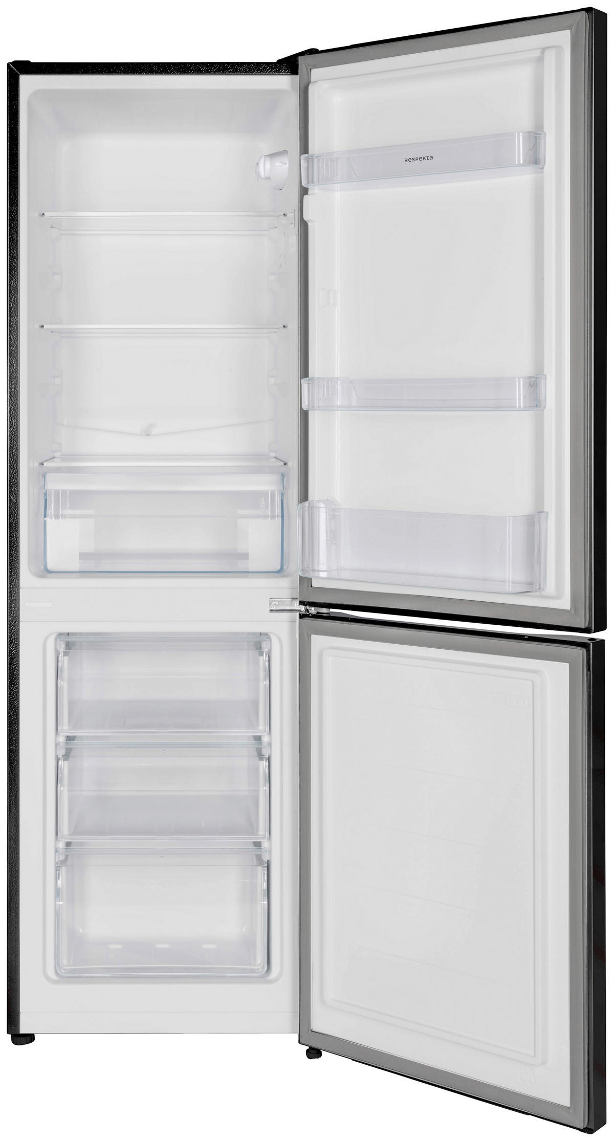 KYL-/FRYSKOMBINATION KG144S-52  - svart, Basics, metall/glas (47,4/144/49,5cm) - Respekta