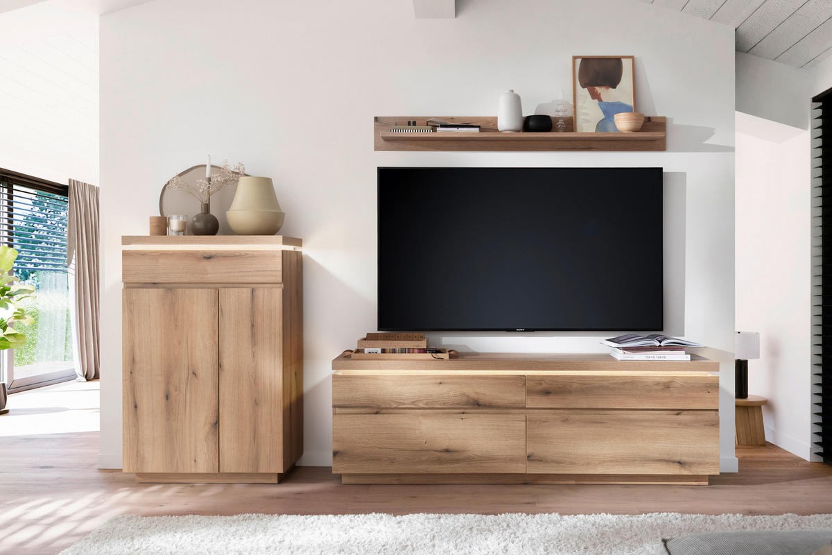 WOHNWAND  Eichefarben 270/172/40 cm  - Eichefarben, Design, Holzwerkstoff (270/172/40cm) - Livetastic