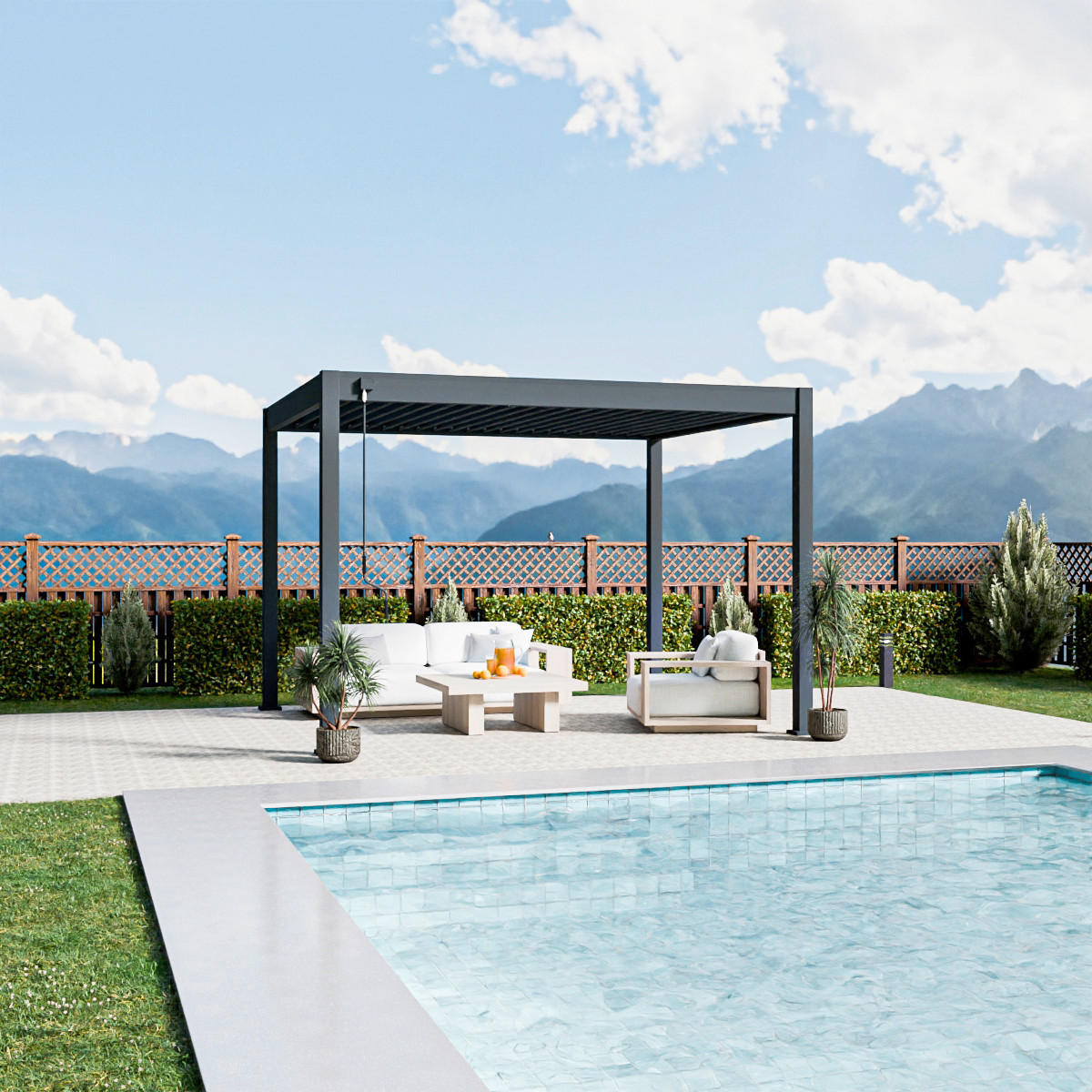 PERGOLA 300/360/255 cm   - Graphitfarben, Basics, Metall (300/360/255cm) - Gardenson