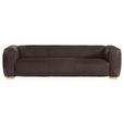 BIGSOFA  in Echtleder Dunkelbraun  - Dunkelbraun/Buchefarben, KONVENTIONELL, Leder/Holz (255/70/110cm) - Carryhome