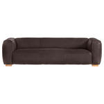 BIGSOFA  in Echtleder Dunkelbraun  - Dunkelbraun/Buchefarben, KONVENTIONELL, Leder/Holz (255/70/110cm) - Carryhome