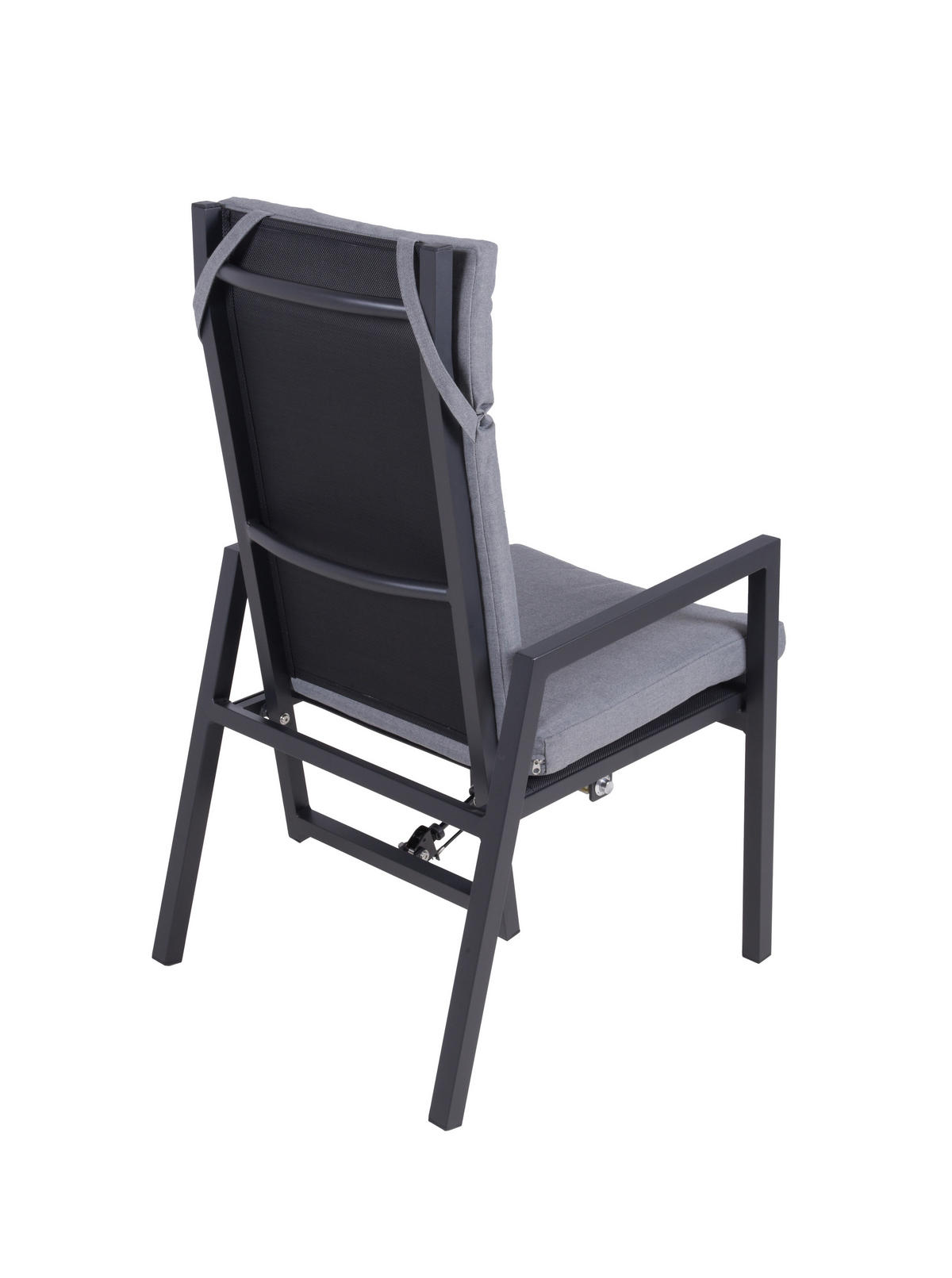 GARTENSTUHL Metall, Kunststoff, Textil Grau, Schwarz  - Schwarz/Grau, Basics, Kunststoff/Textil (55/103/65cm) - Gardenson