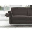 3-SITZER-SOFA Latina in Echtleder Mokka   - Alufarben/Mokka, Design, Leder/Metall (190/82/99cm) - Dieter Knoll
