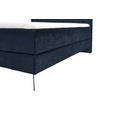 BOXSPRINGBETT 160/200 cm  in Dunkelblau  - Chromfarben/Dunkelblau, Design, Textil/Metall (160/200cm) - Xora