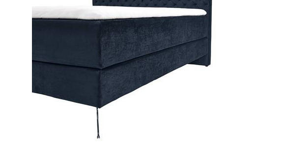 BOXSPRINGBETT 160/200 cm  in Dunkelblau  - Chromfarben/Dunkelblau, Design, Textil/Metall (160/200cm) - Xora