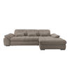 ECKSOFA Graubraun Cord  - Graubraun/Schwarz, MODERN, Textil/Metall (314/184cm) - Livetastic
