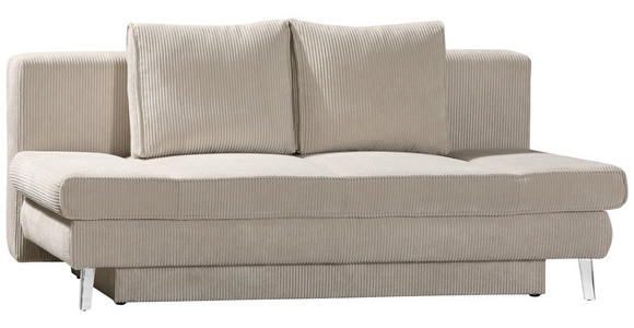 SCHLAFSOFA in Cord Naturfarben  - Chromfarben/Naturfarben, Design, Textil/Metall (200/85/90cm) - Xora