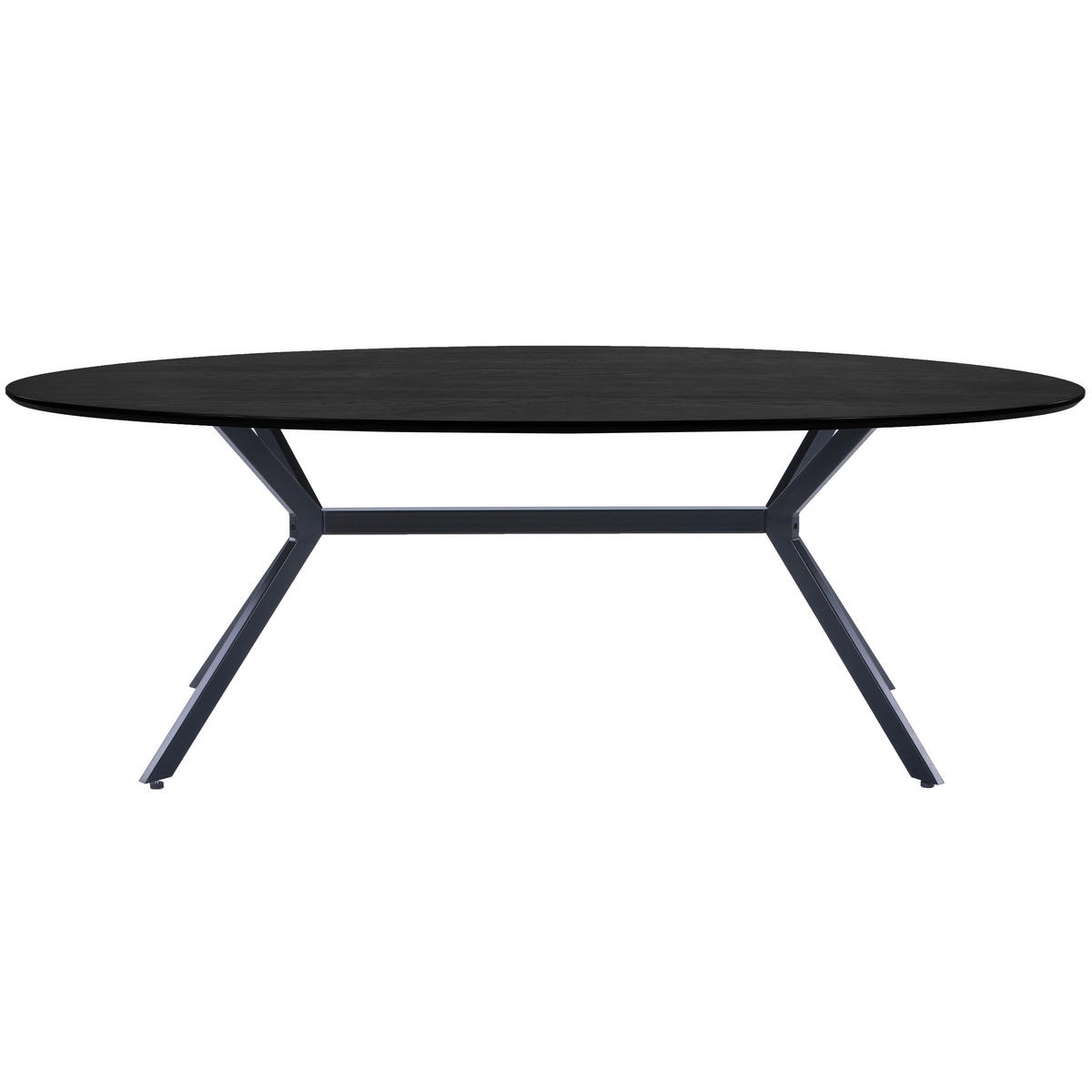ESSTISCH oval Schwarz  - Schwarz, Design, Holzwerkstoff/Metall (220/100/75cm) - Livetastic