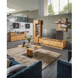 WOHNWAND  in Eichefarben  320/205,7/53,7 cm  - Eichefarben/Schwarz, Natur, Glas/Holz (320/205,7/53,7cm) - Valnatura