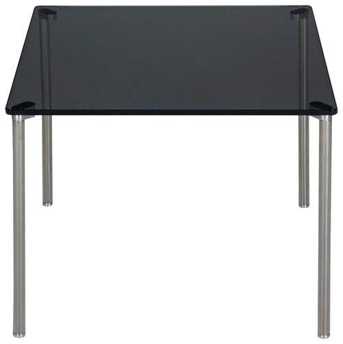 BEISTELLTISCH in Metall, Glas 50/50/42 cm  - Edelstahlfarben/Grau, KONVENTIONELL, Glas/Metall (50/50/42cm) - Venda