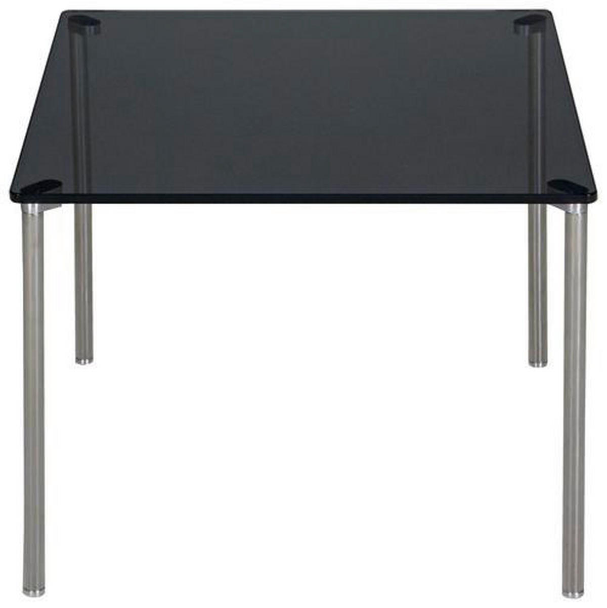 BEISTELLTISCH in Metall, Glas 50/50/42 cm  - Edelstahlfarben/Grau, KONVENTIONELL, Glas/Metall (50/50/42cm) - Venda