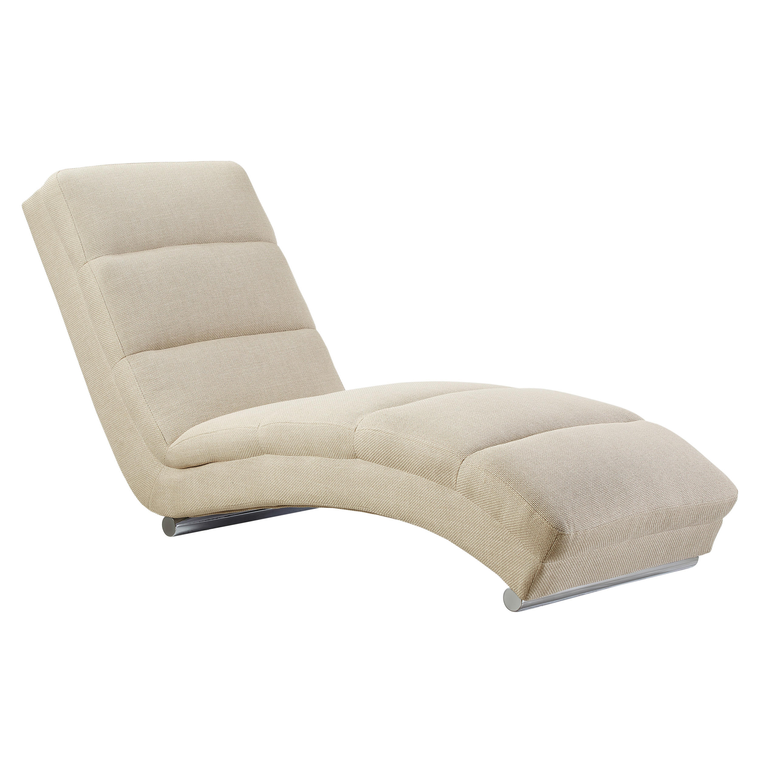 RELAXLIEGE Struktur Beige, Chromfarben  - Chromfarben/Beige, MODERN, Textil/Metall (170/82/60cm) - Livetastic