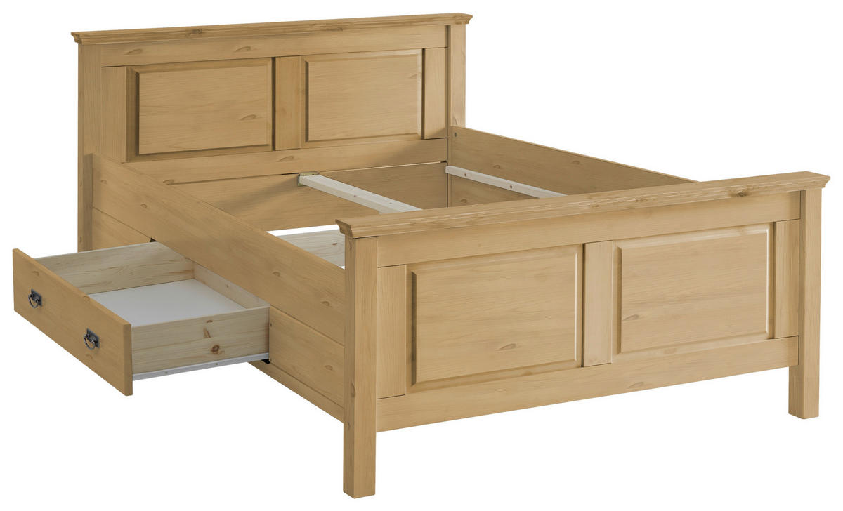 BETT 140/200 cm  in Laugenfarbig  - Laugenfarbig, ROMANTIK / LANDHAUS, Holz (140/200cm) - Boxxx