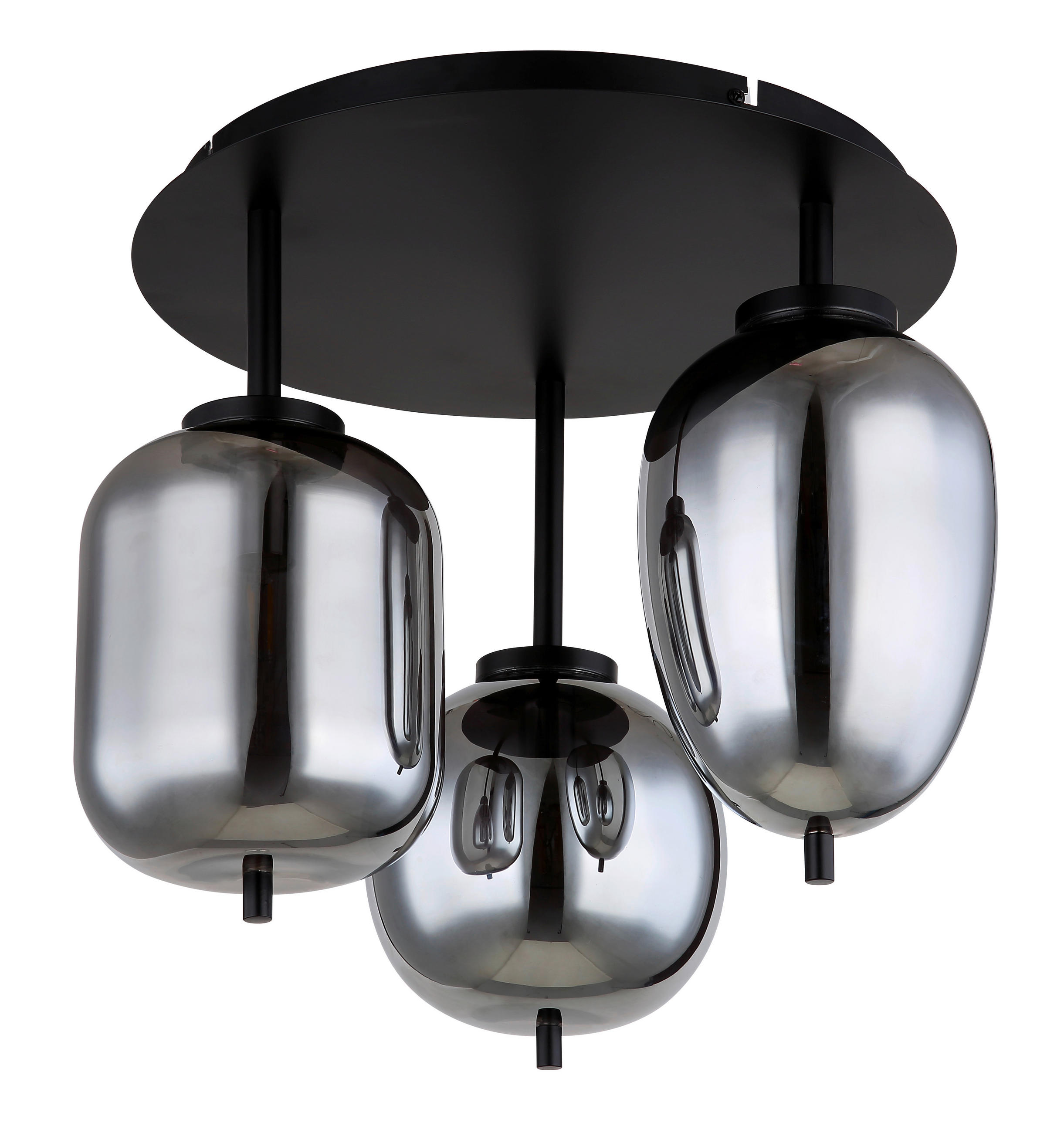 DECKENLEUCHTE 46/36 cm   - Schwarz, Design, Glas/Metall (46/36cm) - Globo