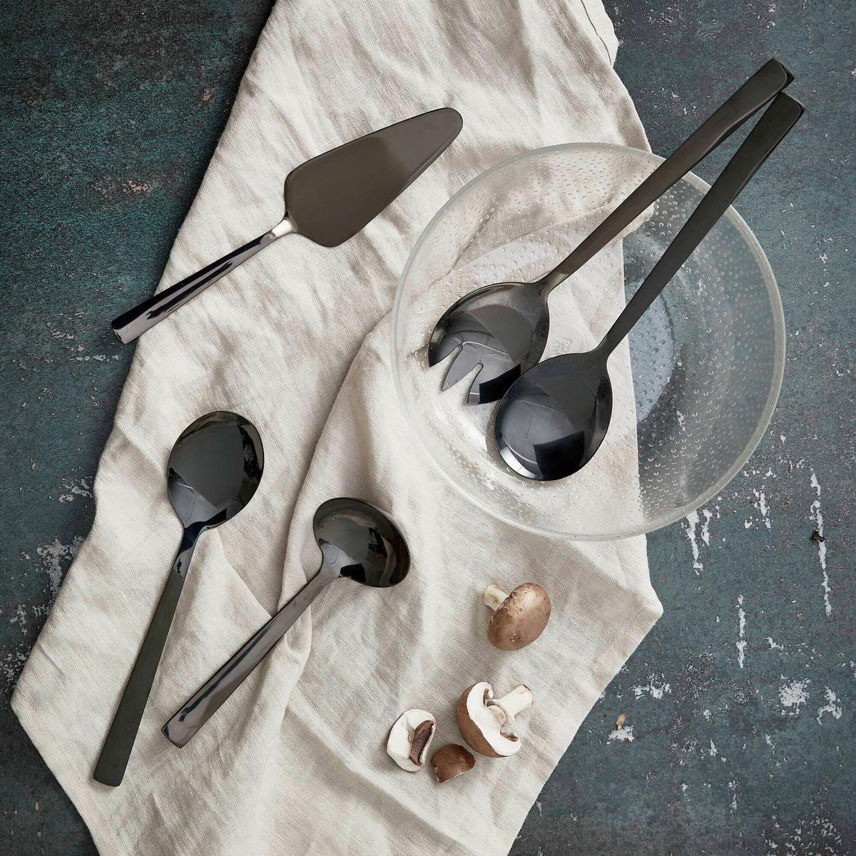 SALATBESTECK RAW  - Schwarz, Basics, Metall (29/16,2/4,9cm) - Aida