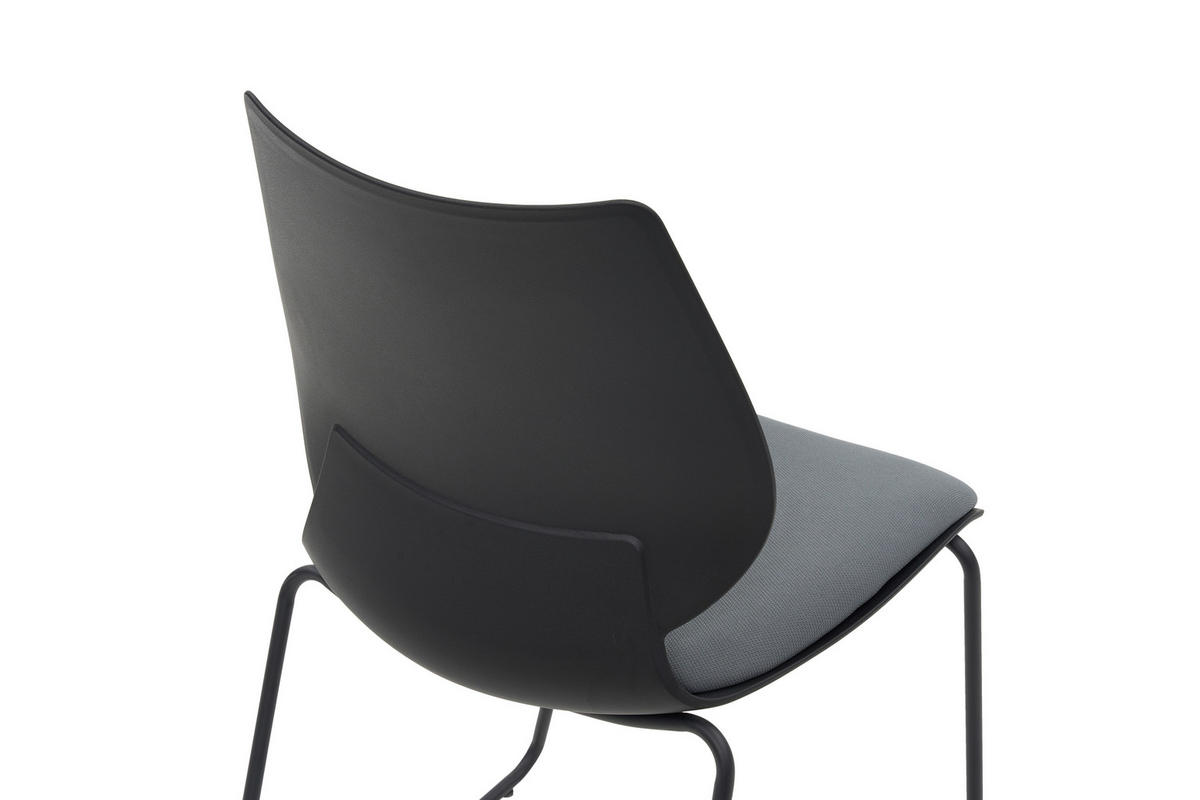 STUHL  in Eisen Webstoff matt  - Dunkelgrau/Schwarz, Modern, Kunststoff/Textil (51,5/85.5/58.5cm) - Hom`in