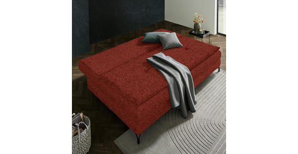 SCHLAFSOFA in Chenille, Plüsch Rostfarben - Rostfarben/Schwarz, MODERN, Textil/Metall (208/73/92/102cm) - Novel