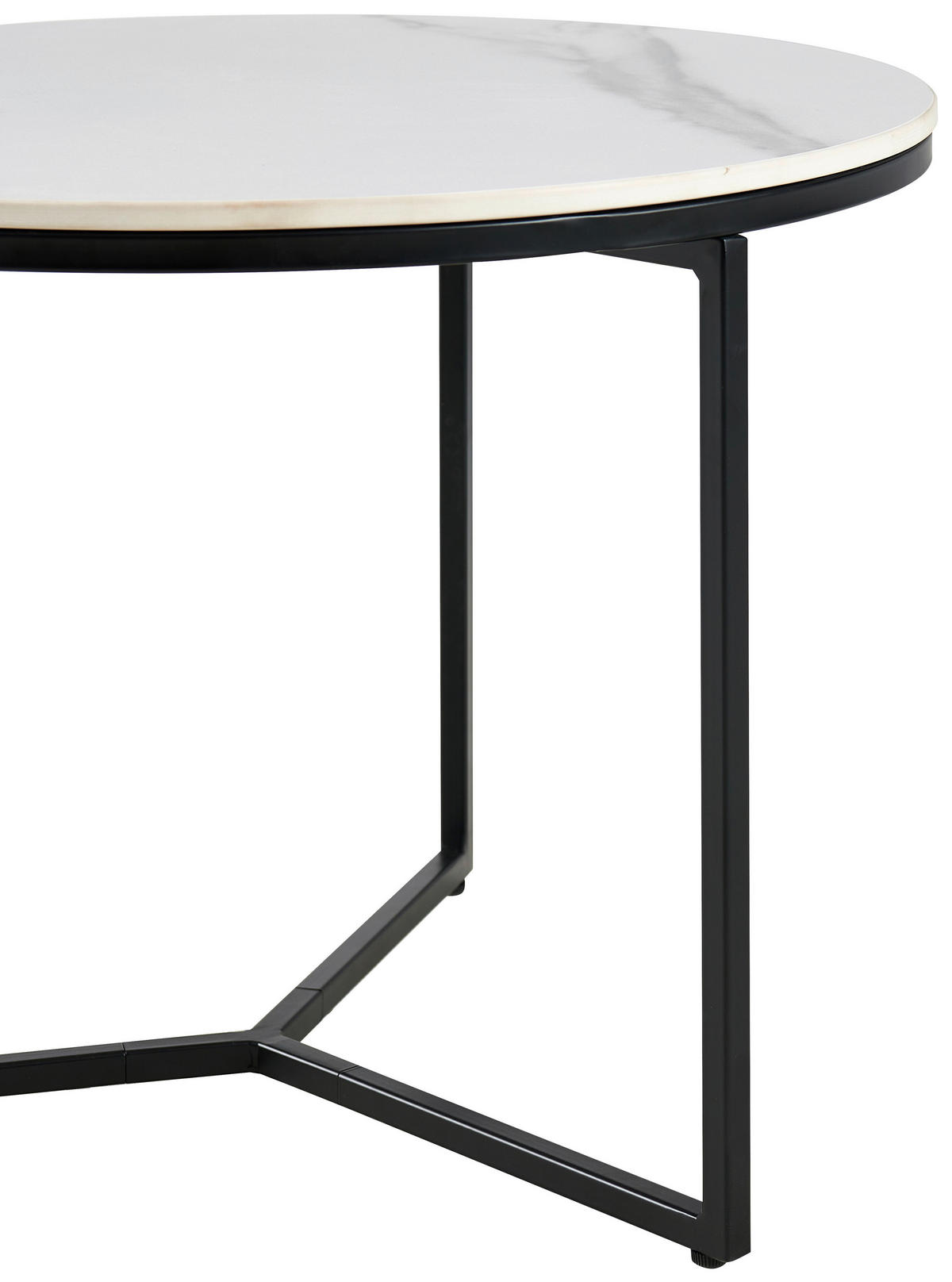 BEISTELLTISCH in Metall, Keramik 60/60/45 cm  - Weiss/Schwarz, Design, Keramik/Metall (60/60/45cm) - Livetastic