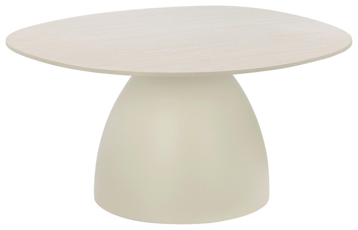 COUCHTISCH 84/74/42 cm oval Beige einfacher Aufbau  - Beige, Design, Stein/Metall (84/74/42cm) - Stylife