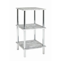 REGAL  39/77/39 cm Grau, Chromfarben  - Chromfarben/Grau, Basics, Holzwerkstoff/Metall (39/77/39cm)