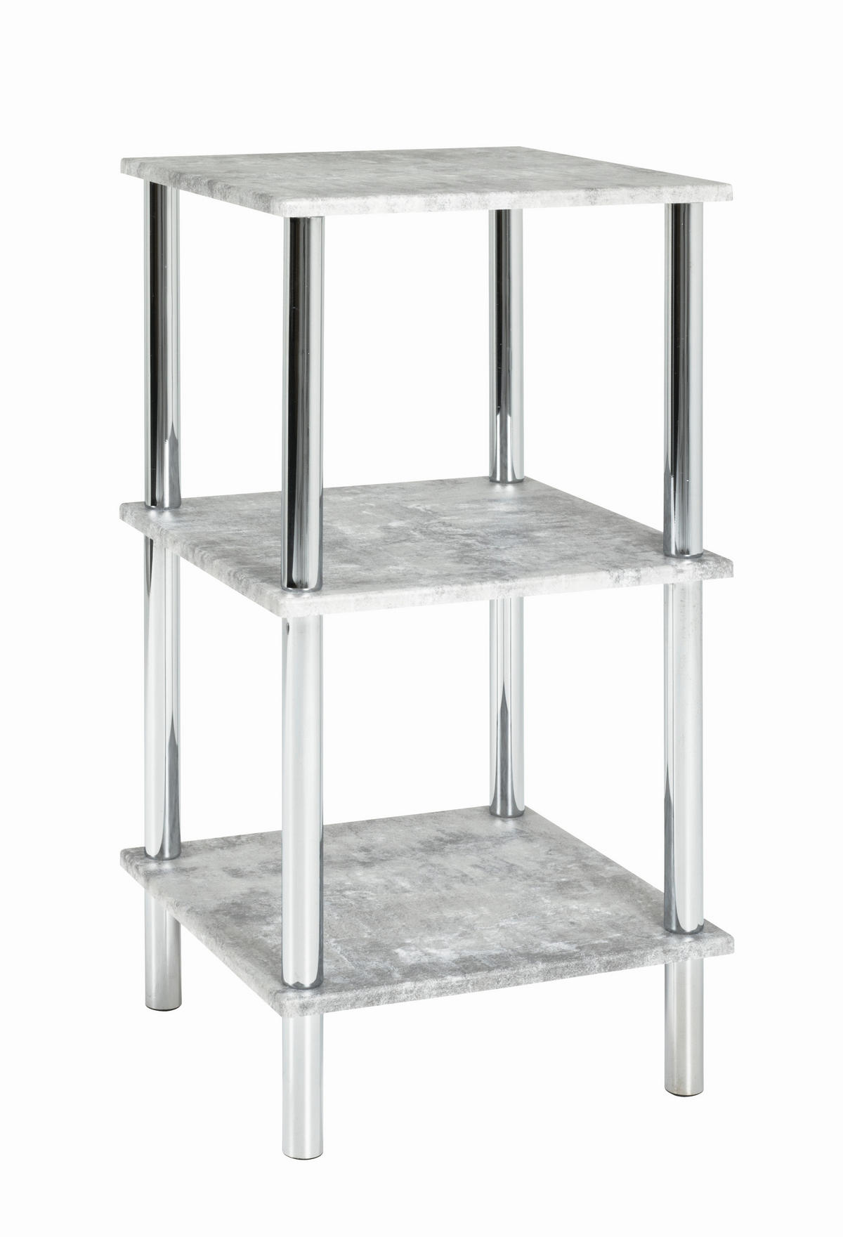 REGAL  39/77/39 cm Grau, Chromfarben  - Chromfarben/Grau, Basics, Holzwerkstoff/Metall (39/77/39cm)