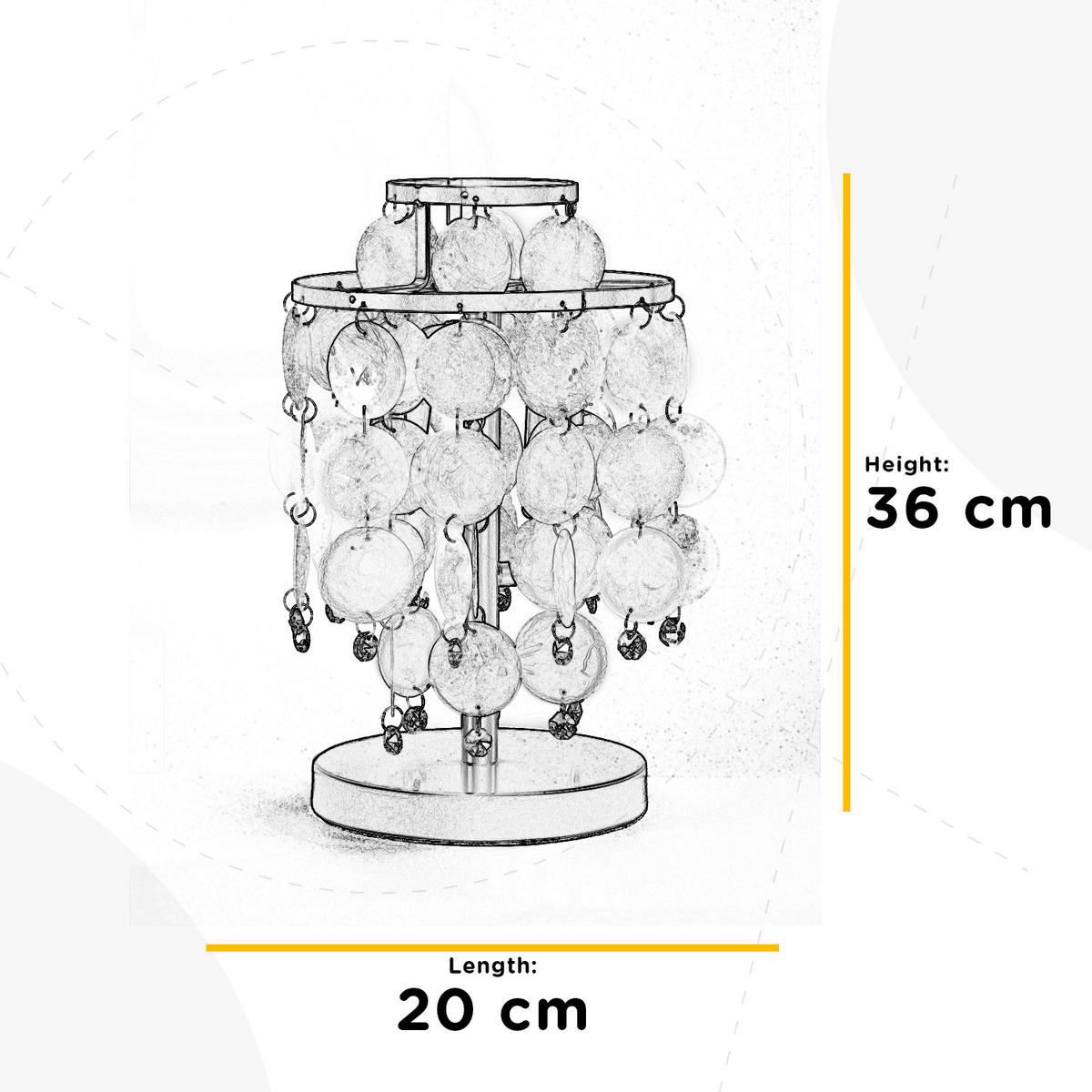 TISCHLEUCHTE 20/20/36 cm   - Currygelb/Perlmutt, KONVENTIONELL, Naturmaterialien/Kunststoff (20/20/36cm)