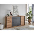 SIDEBOARD Schwarz, Eichefarben, Dunkelgrau  180/91,2/44 cm  - Eichefarben/Dunkelgrau, KONVENTIONELL, Holzwerkstoff/Kunststoff (180/91,2/44cm) - Xora