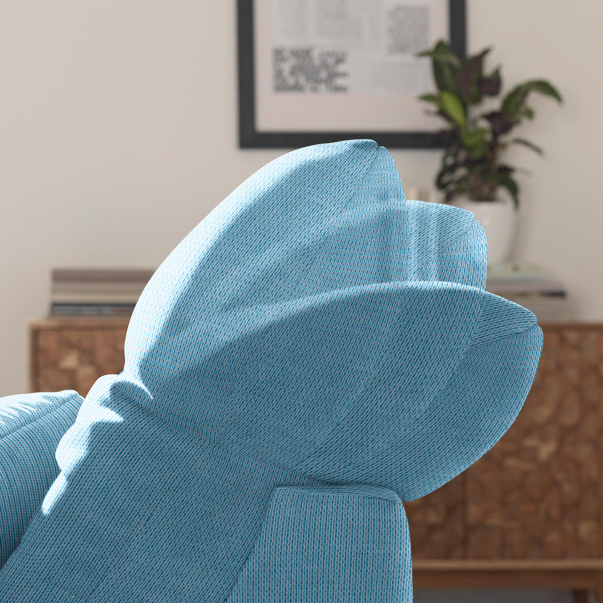 ECKSOFA in Mikrofaser Pastellblau  180/265 cm  - Chromfarben/Pastellblau, Design, Textil/Metall (180/265cm) - Carryhome