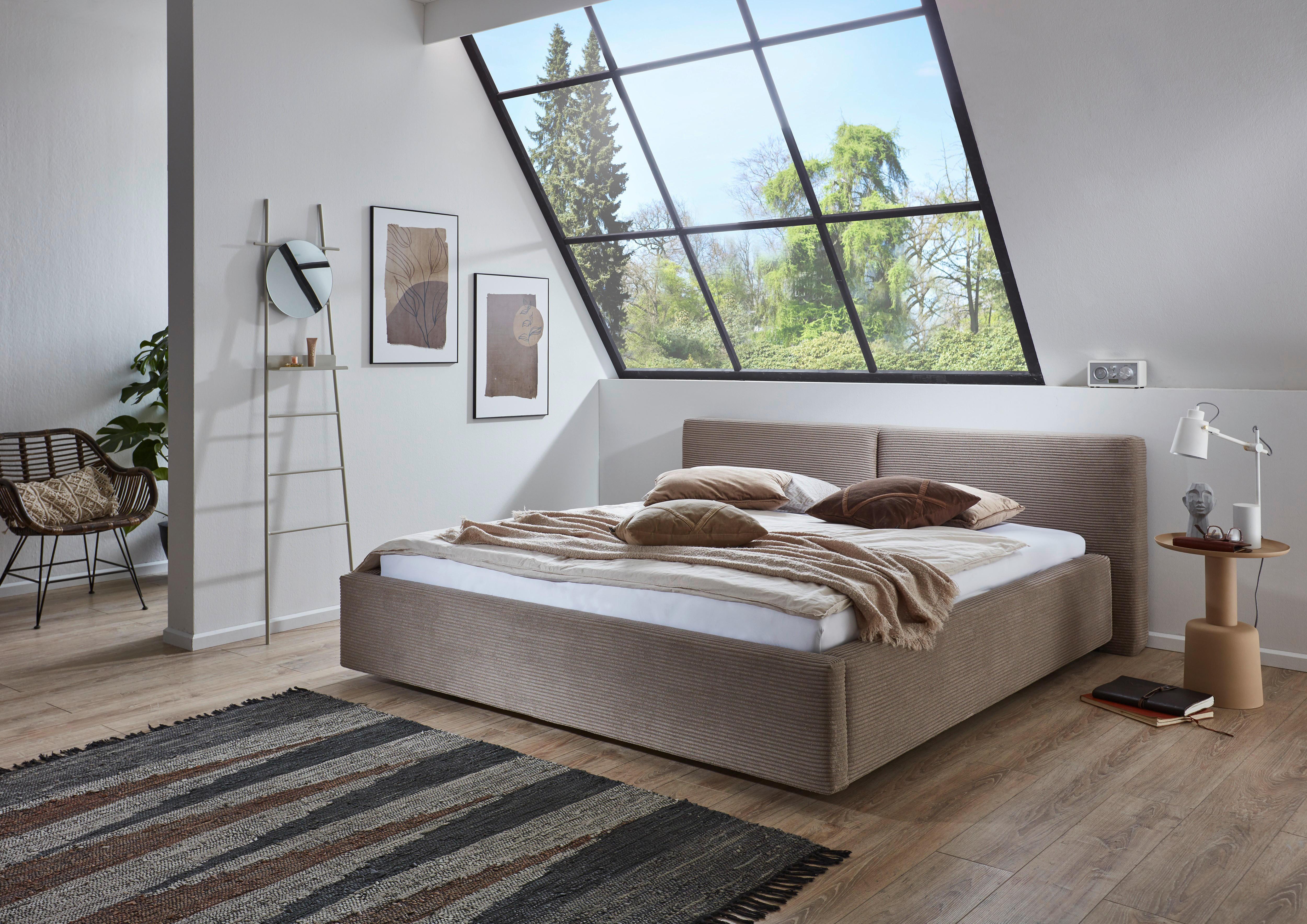 POLSTERBETT 160/200 cm  in Taupe  - Taupe, Basics, Textil (160/200cm) - Boxxx