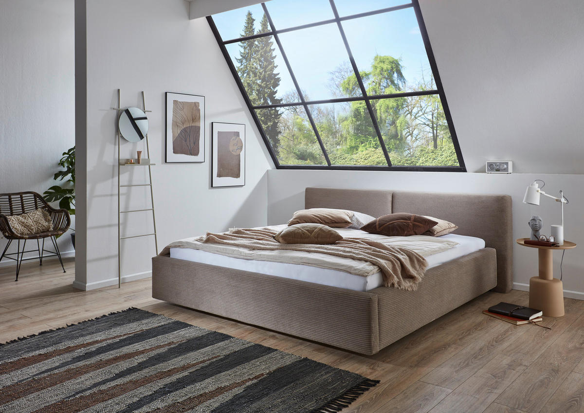 POLSTERBETT 160/200 cm  in Taupe  - Taupe, Basics, Holz/Textil (160/200cm) - Xora