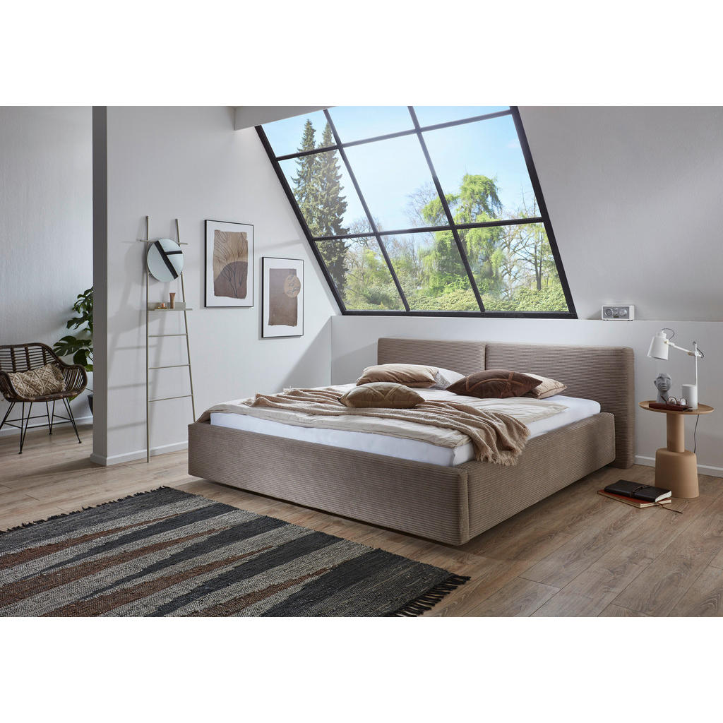 Thumbnail - Boxxx Polsterbett, Taupe, Textil, 160x200 cm, Reach, Stoffauswahl, in verschiedenen Größen erhältlich, Schlafzimmer, Bet...