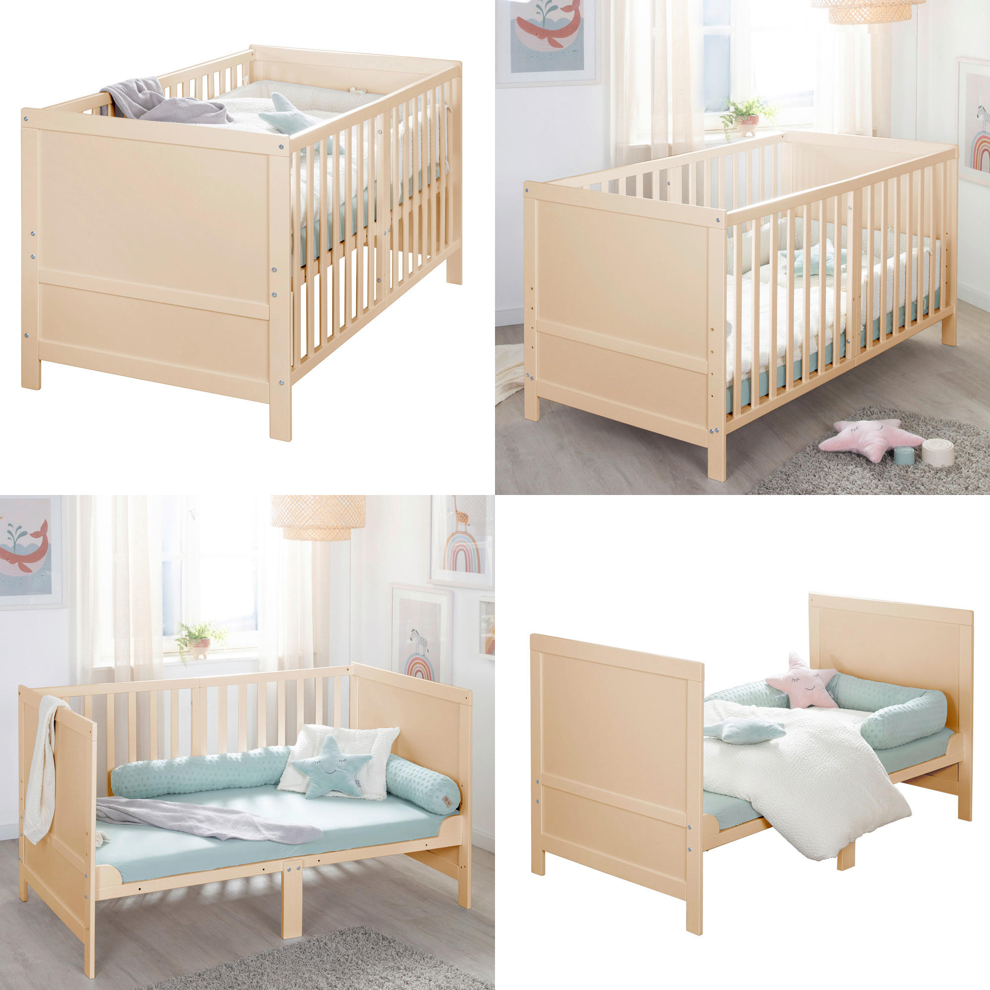GITTERBETT roba Easy Sleep    - Hellbraun, Basics, Holzwerkstoff (78/78/142cm) - Roba