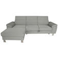 ECKSOFA inkl. Funktionen Grau Cord  - Silberfarben/Grau, Design, Textil/Metall (167/250cm) - Xora