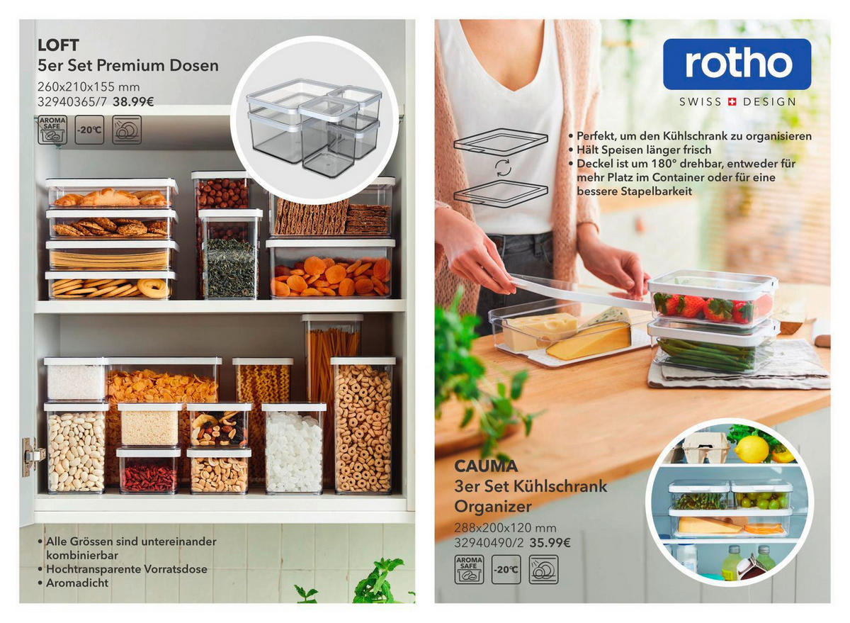 VORRATSDOSENSET 5-teilig  - Transparent, Basics, Kunststoff - Rotho