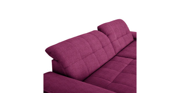 ECKSOFA  in Webstoff Lila Rücken echt, Kopfteilverstellung  265/180 cm  - Lila/Schwarz, Design, Textil/Metall (265/180cm) - Carryhome