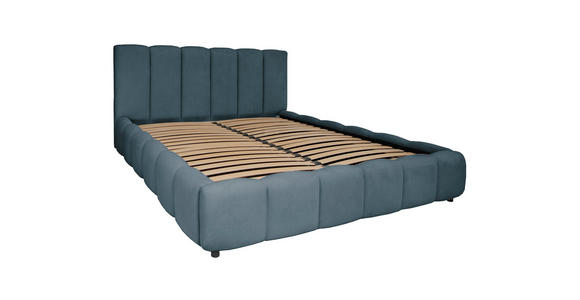 POLSTERBETT Lattenrost, Bettkasten Dunkelblau 160/200 cm  - Schwarz/Dunkelblau, KONVENTIONELL, Holz/Kunststoff (160/200cm) - Carryhome