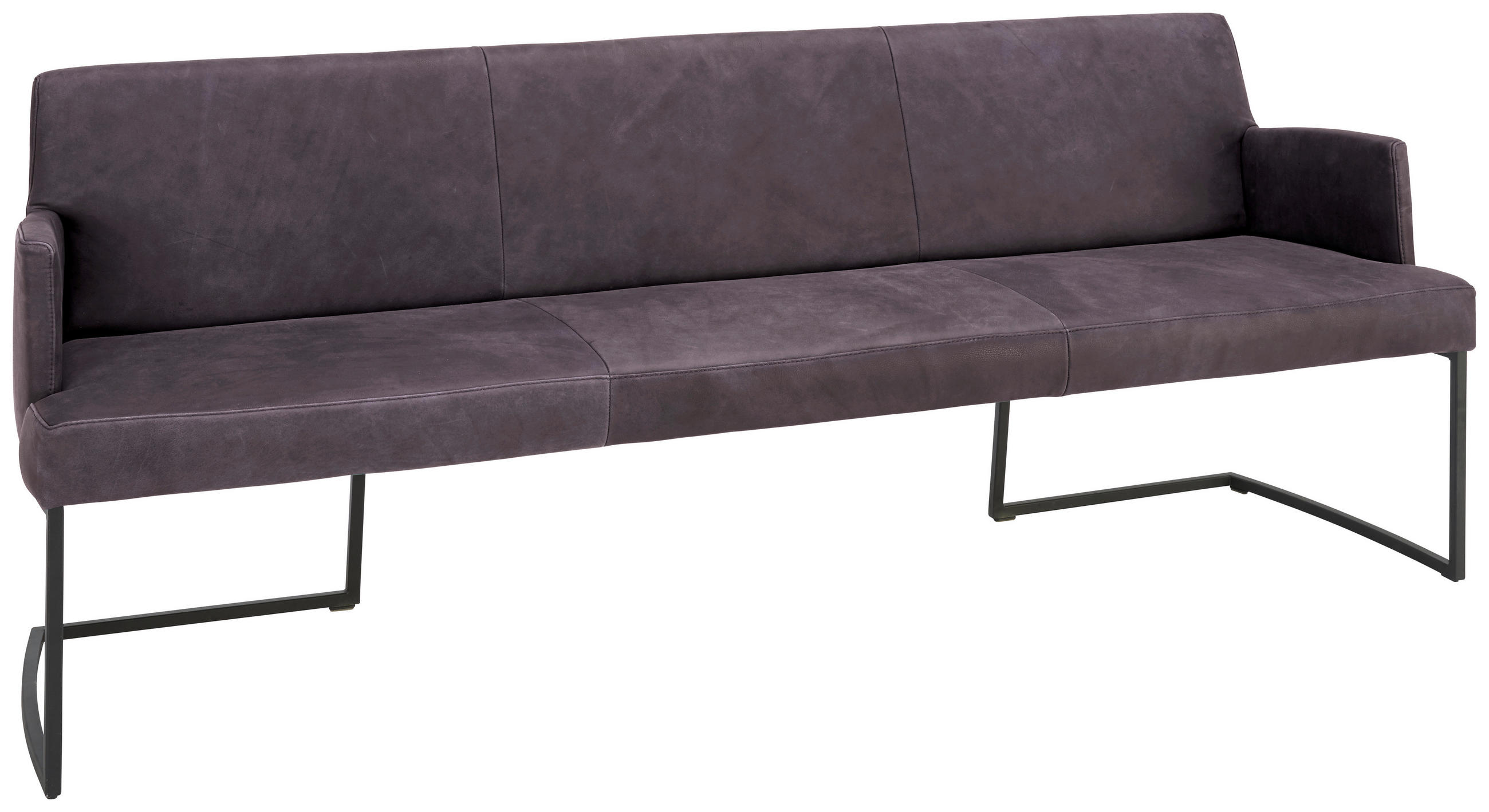 SITZBANK 218/87/66 cm Echtleder Braun, Schwarz Metall  - Schwarz/Braun, Design, Leder/Metall (218/87/66cm) - Joop!