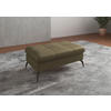 HOCKERLeder Olivgrün  - Schwarz/Olivgrün, Konventionell, Leder/Metall (102/47/69cm) - Sit & More