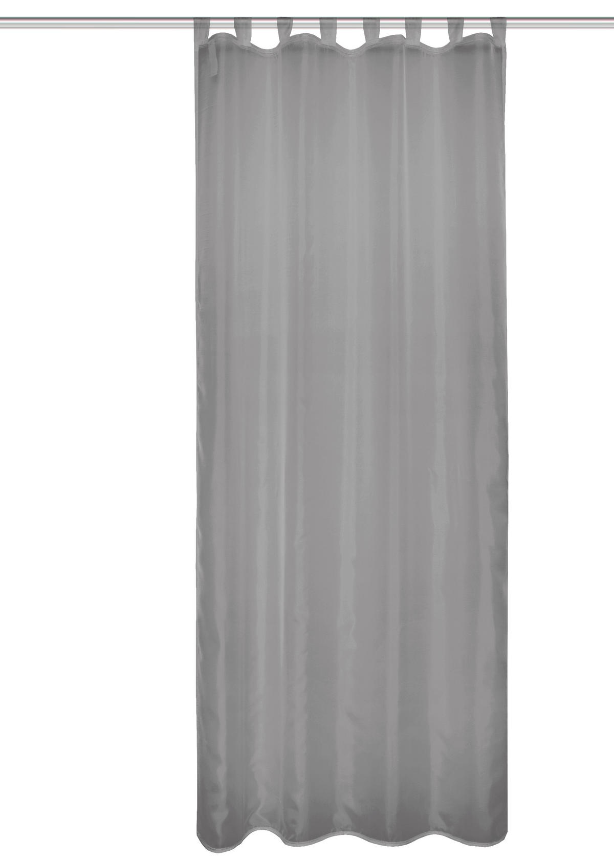 SCHLAUFENVORHANG transparent  - Anthrazit Hochglanz, Basics, Textil (135/245cm)