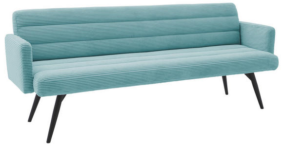 SITZBANK 216/86/68 cm  in Petrol  - Petrol/Schwarz, Design, Textil/Metall (216/86/68cm) - Dieter Knoll