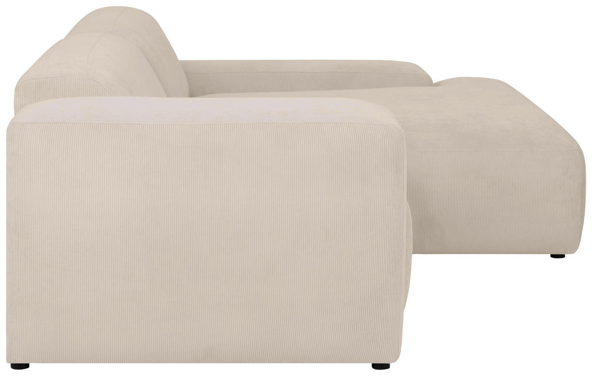 ECKSOFA in Cord Beige  252/170 cm  - Beige/Schwarz, Design, Kunststoff/Textil (252/170cm) - MID.YOU