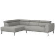 ECKSOFA in Webstoff Beige  205/280 cm  - Beige/Schwarz, Design, Textil/Metall (205/280cm) - Xora