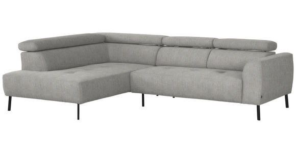 ECKSOFA in Webstoff Beige 205/280 cm - Beige/Schwarz, Design, Textil/Metall (205/280cm) - Xora